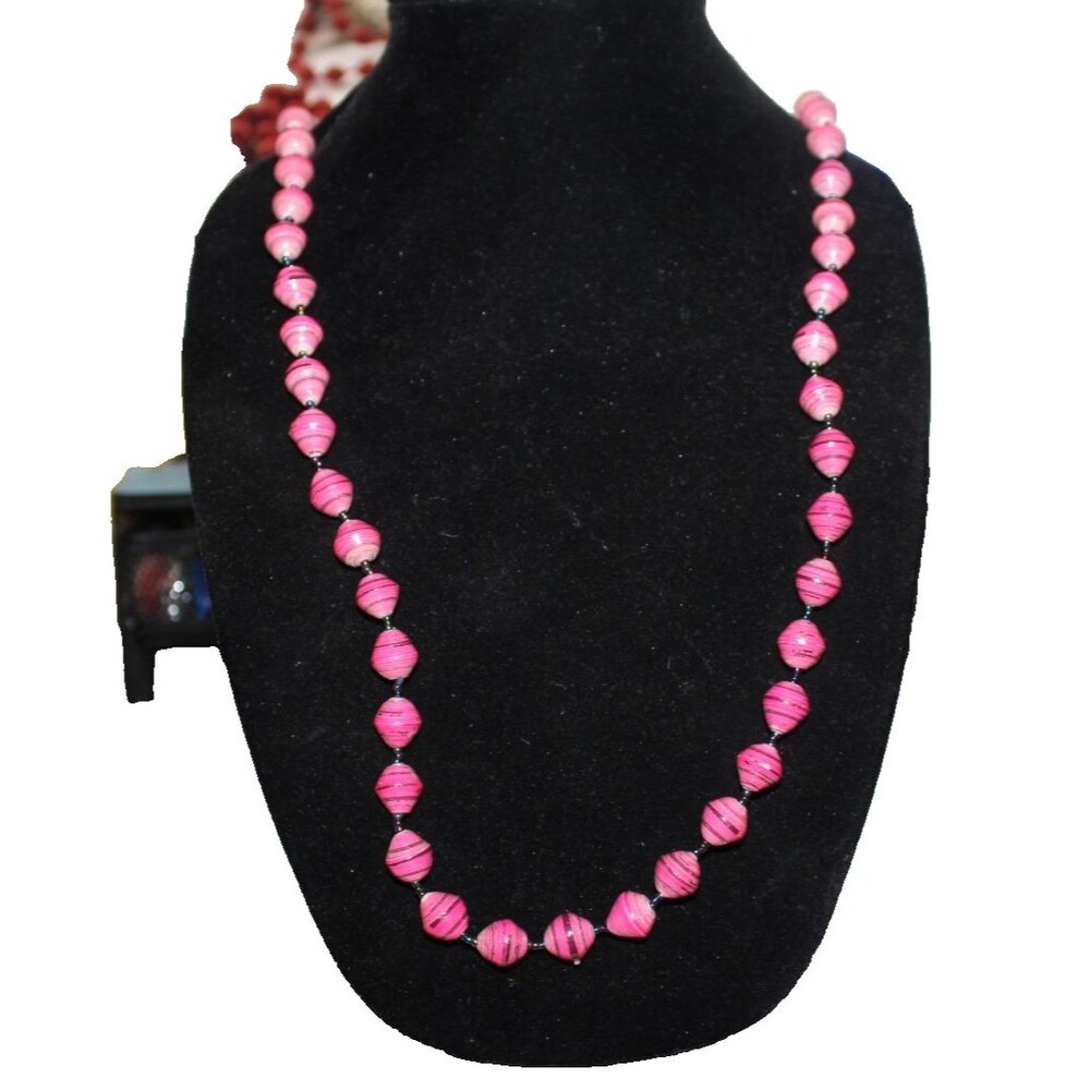 BeadforLife Pink 36 Inch Bead Necklace